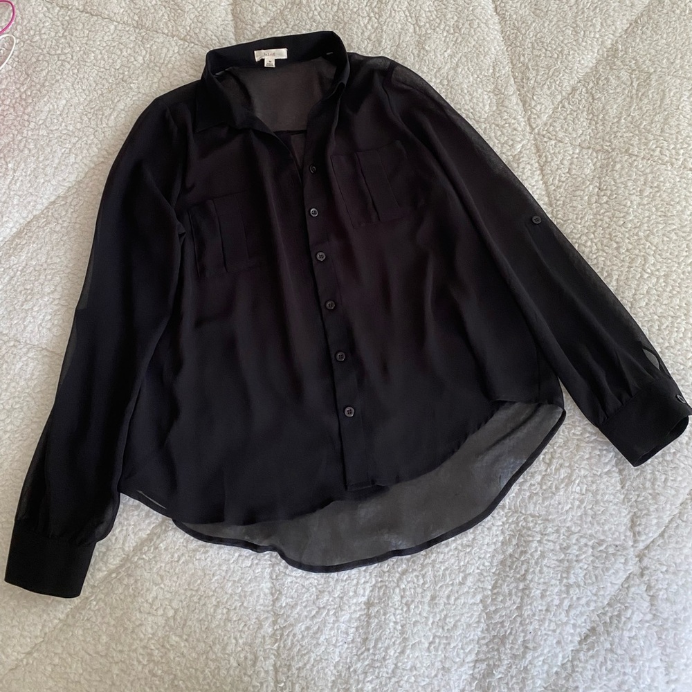 See Through Black Blouse